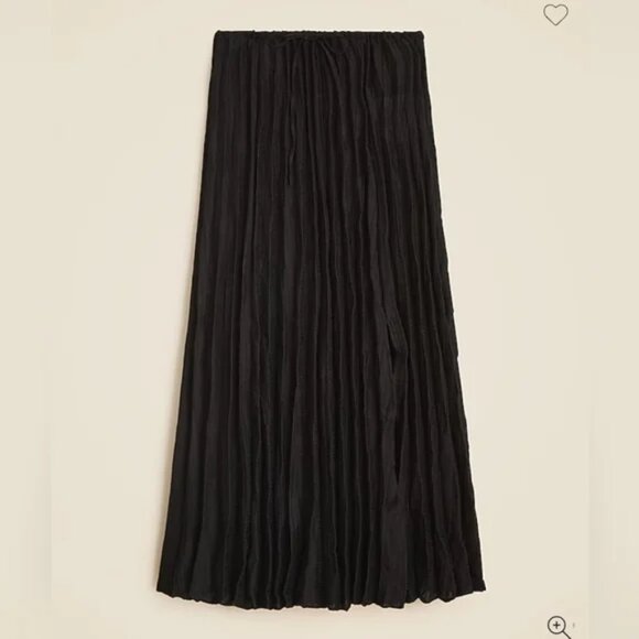 J. Crew Dresses & Skirts - J. Crew Black Pleated Drawstring Maxi Skirt in Linen Blend/NWT/L